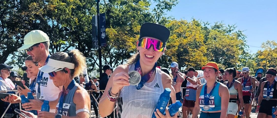 Michaela Steklá na maratonu v Chicagu 2026